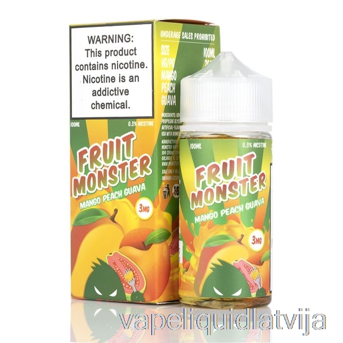 Mango Persiku Gvajava - Augļu Briesmonis - 100ml 3mg Vape šķidrums